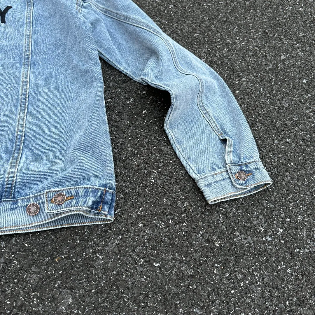 P260💰GA101 GALLERY DEPT. 22fw Vintage Andy Denim Jacket embroidered black logo washed distressed denim jacket denim jacket couple same style Size: S-XL